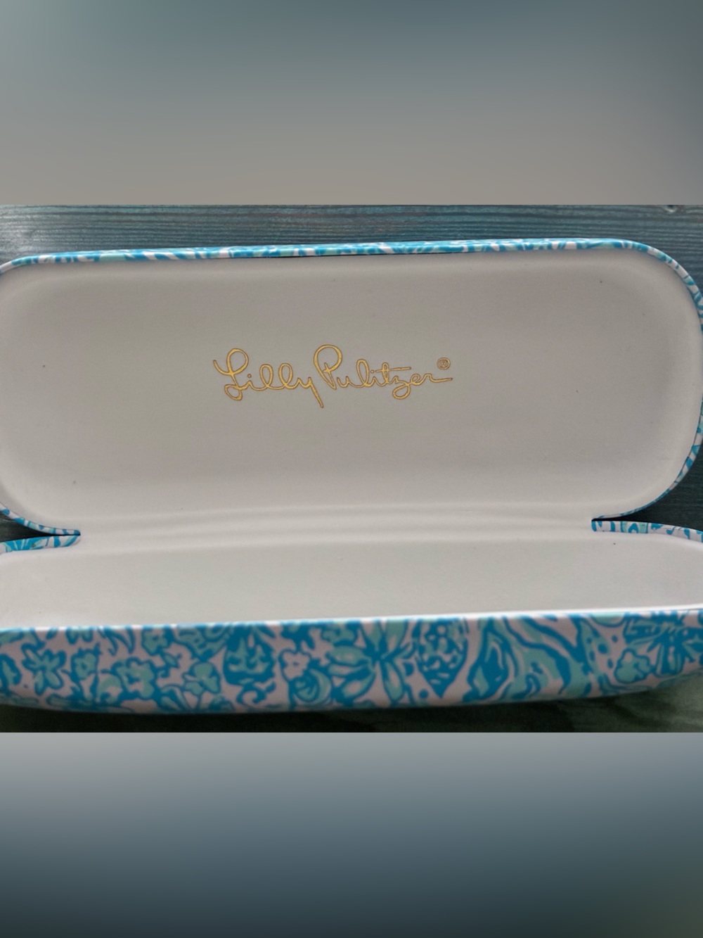 Lilly Pulitzer Turquoise Floral Pattern Eyeglass Case - Picture 3 of 5